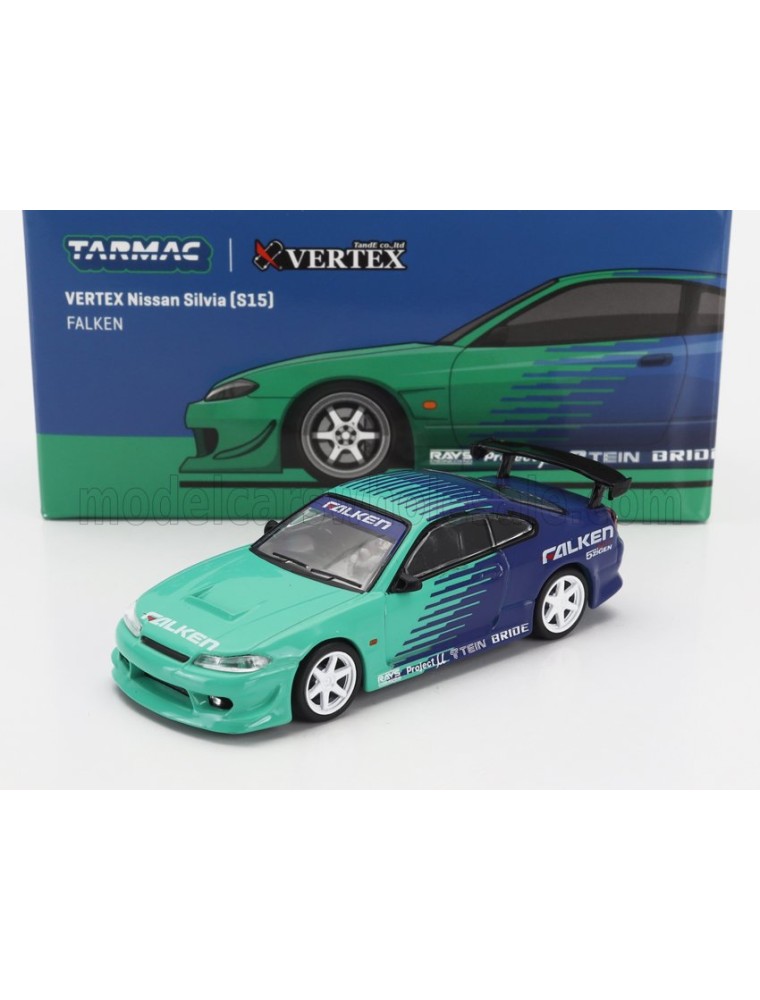 NISSAN - SILVIA (s15) FALKEN VERTEX 1999 - GREEN BLUE - 1/64