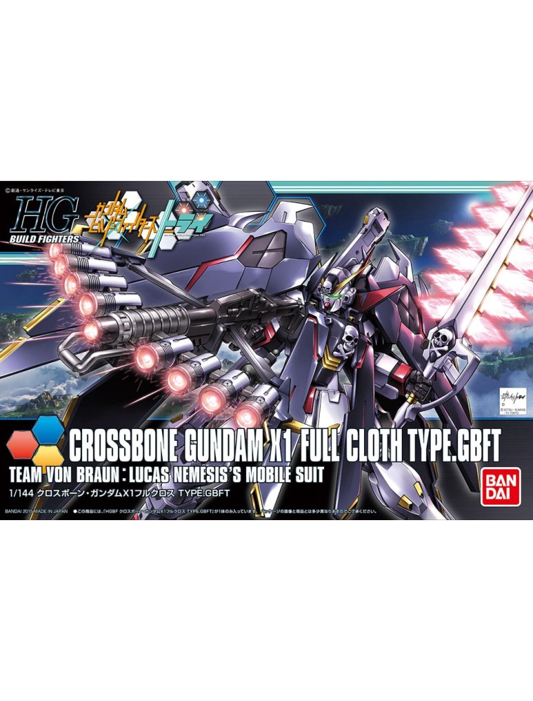 GUNDAM HIGH GRADE HGBF MODEL KIT CROSSBONE X1 FULLCLOTH 1/144 BANDAI