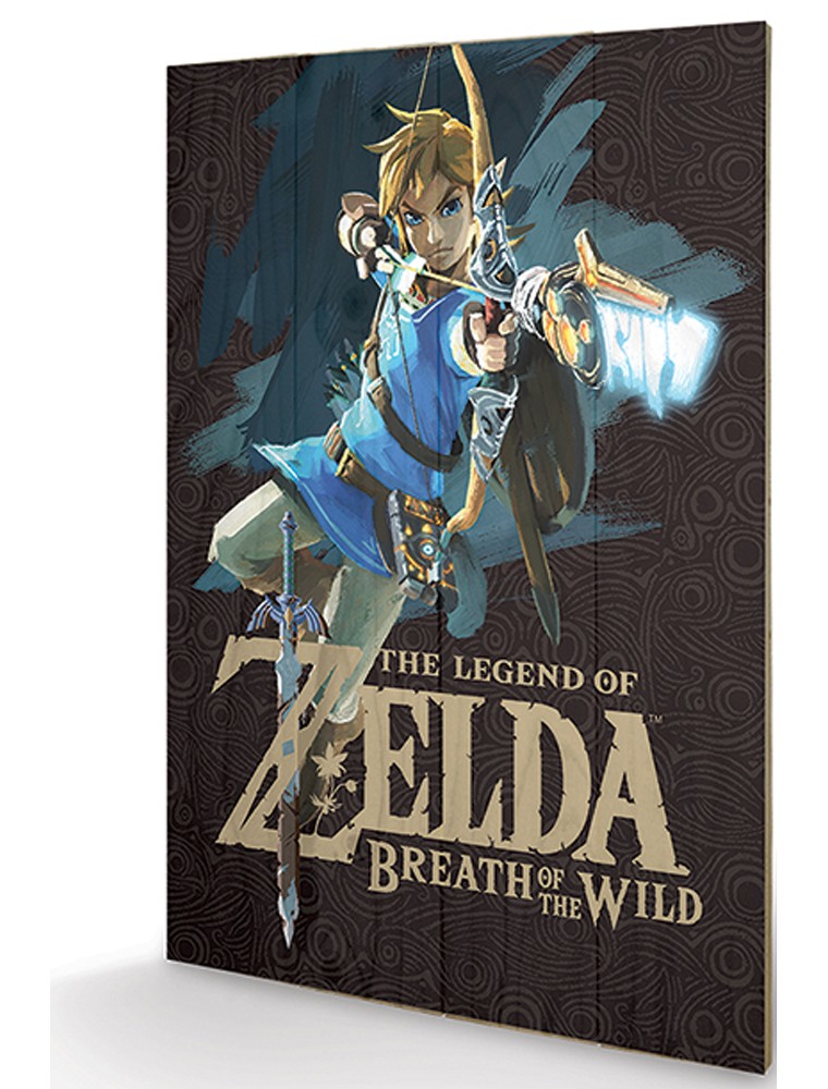 PYRAMID INTERNATIONAL LEG OF ZELDA BOTW GAME COVER WOOD PRINT STAMPA SU LEGNO