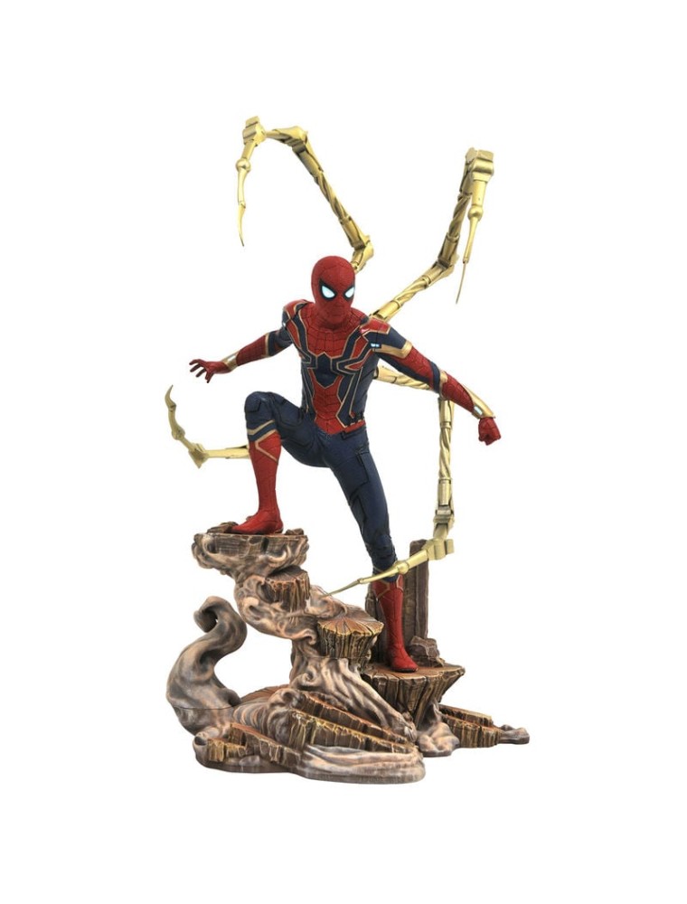 Marvel Avengers Infinity War Iron Spiderman Diorama Figura 23cm Diamond Select