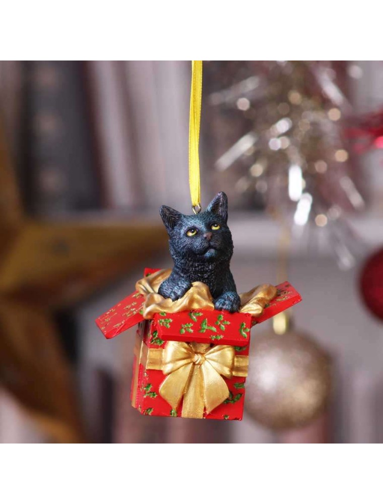 PRESENT CAT HANGING ORNAMENT