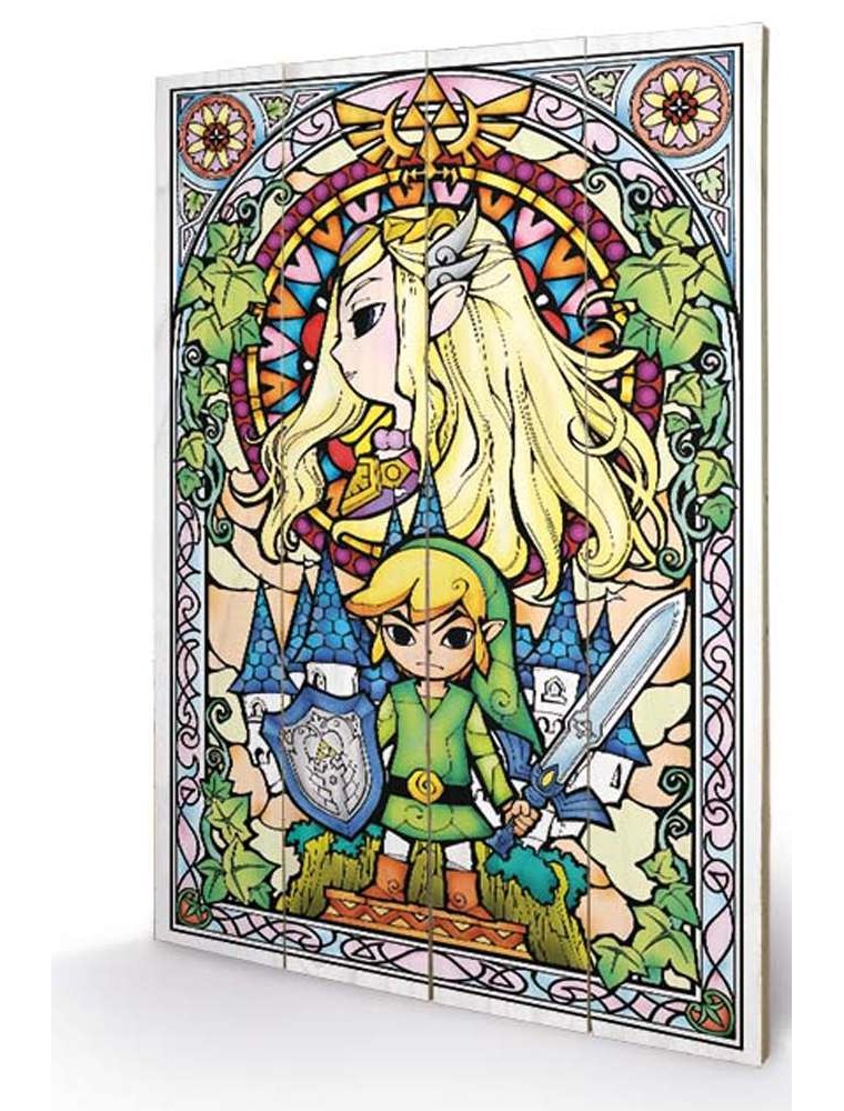 LEGEND OF ZELDA STAINED GLASS WOOD PRINT