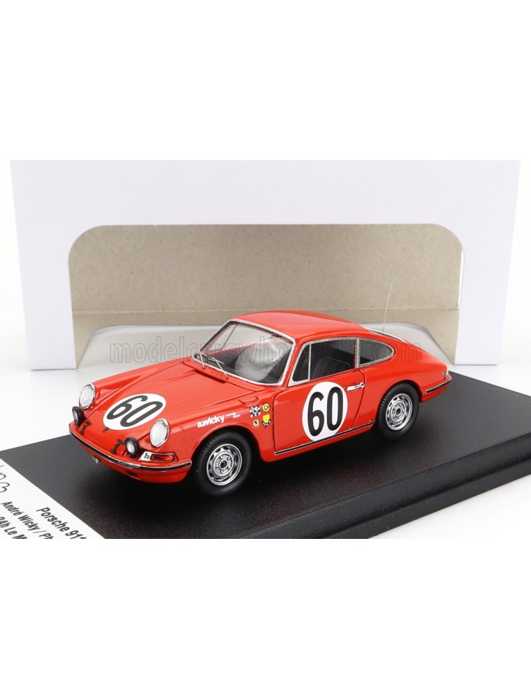 PORSCHE - 911S COUPE TEAM FARJON N 60 24h LE MANS 1967 ANDRE WICKY - PHILIPPE FARJON - ORANGE - 1/43