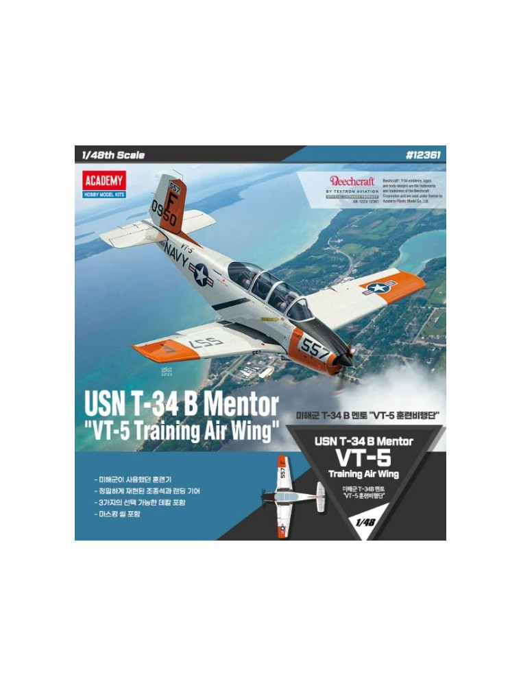 Academy - USN T-34b Mentor VT-5 Training Air Wing 1/48 T34B